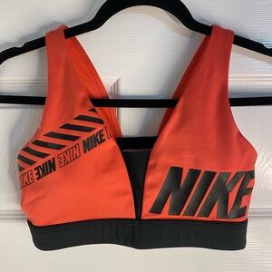 Nike Orange and Black Racerback Sports Bra